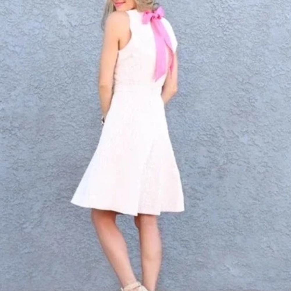 J. CREW  Pink White Striped Seersucker Dress